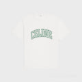 College Print White Cotton Jersey T-shirt