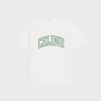 College Print White Cotton Jersey T-shirt