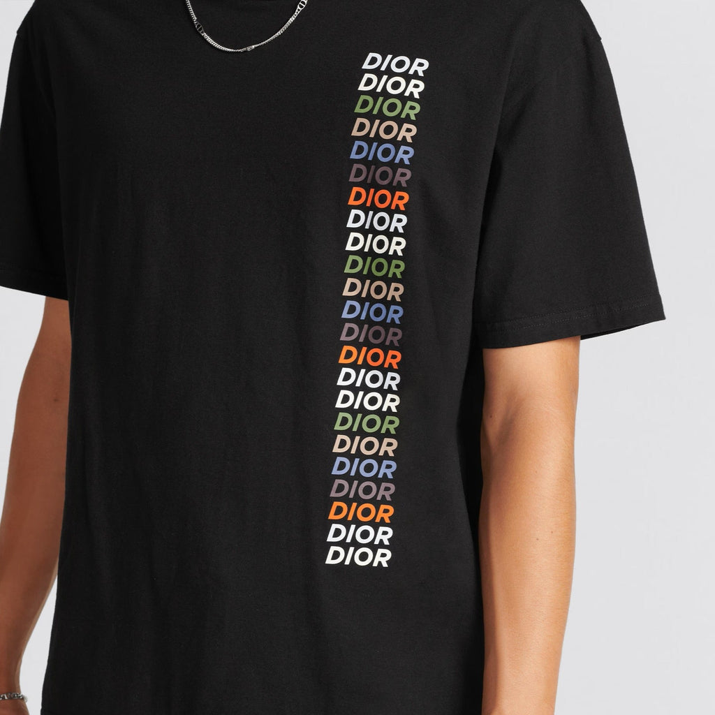 MULTI SIGNATURE RELAXED FIT BLACK T-SHIRT