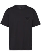 Black Cotton Logo Patch T-shirt