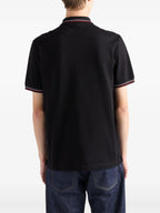 Short-Sleeve Black Pique Polo Shirt