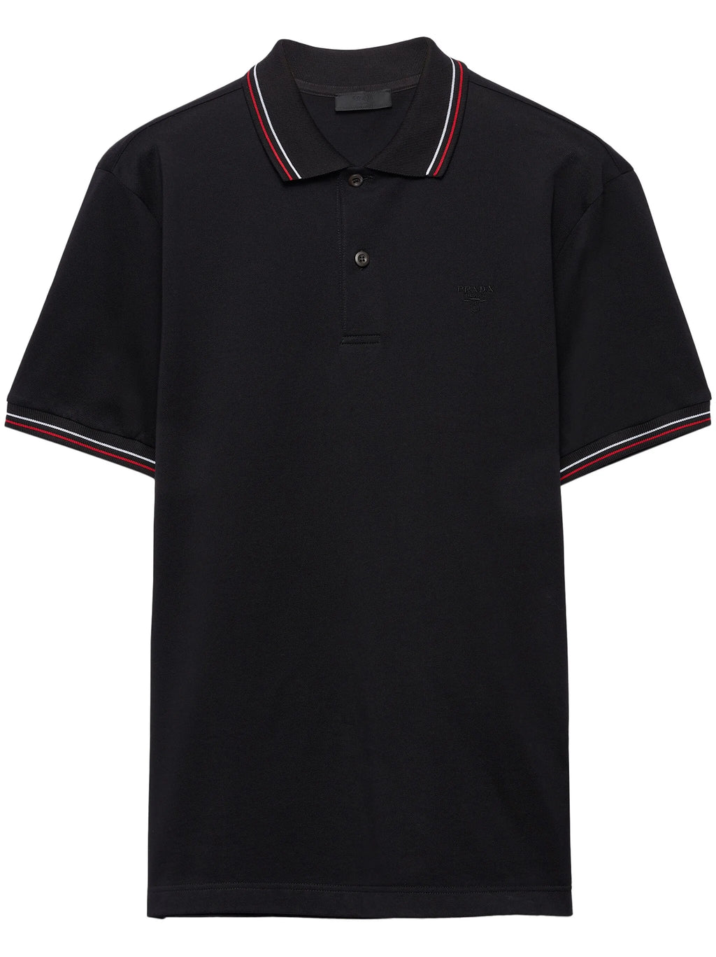 Short-Sleeve Black Pique Polo Shirt
