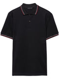 Short-Sleeve Black Pique Polo Shirt