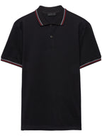 Short-Sleeve Black Pique Polo Shirt