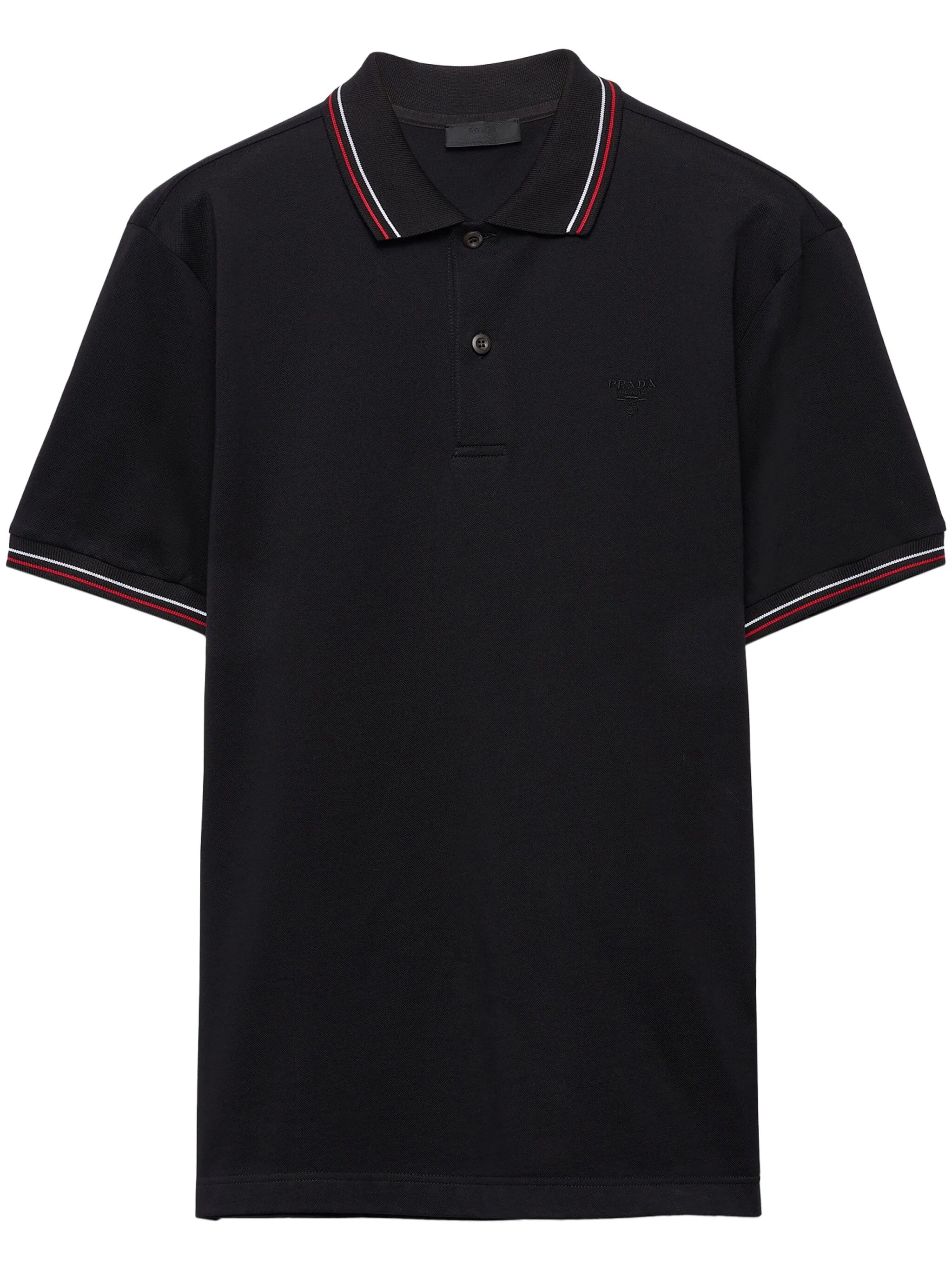 Short-Sleeve Black Pique Polo Shirt