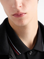 Short-Sleeve Black Pique Polo Shirt