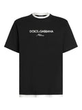 Logo-embroidered Black Cotton T-shirt