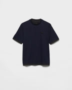 Blue and Dark Grey Layered T-shirt with Triangle Logo
