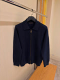 LV Blason Embossed Zipped Navy Blue Blouson