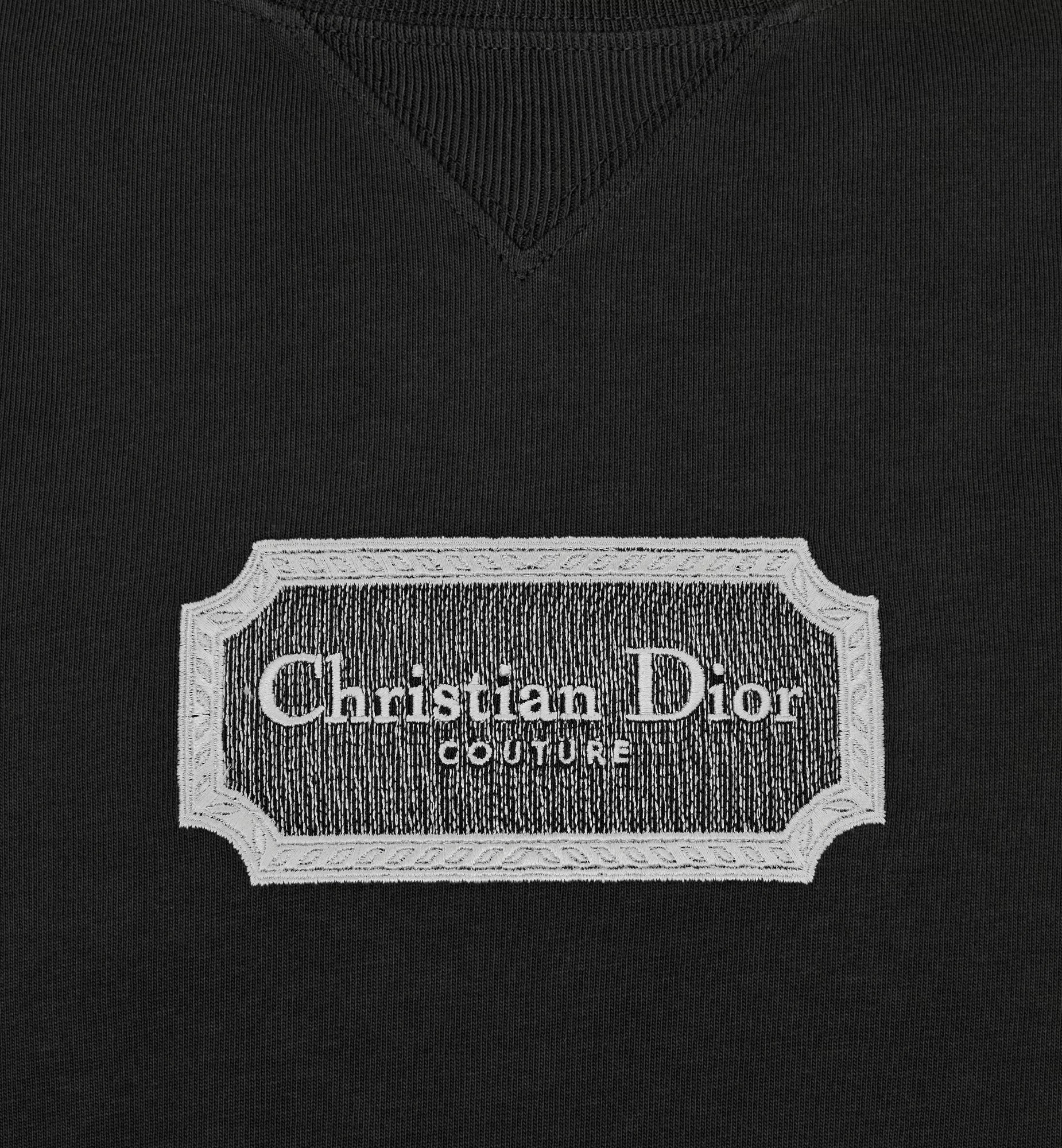 Couture Relaxed Fit Black T-shirt with Embroidery