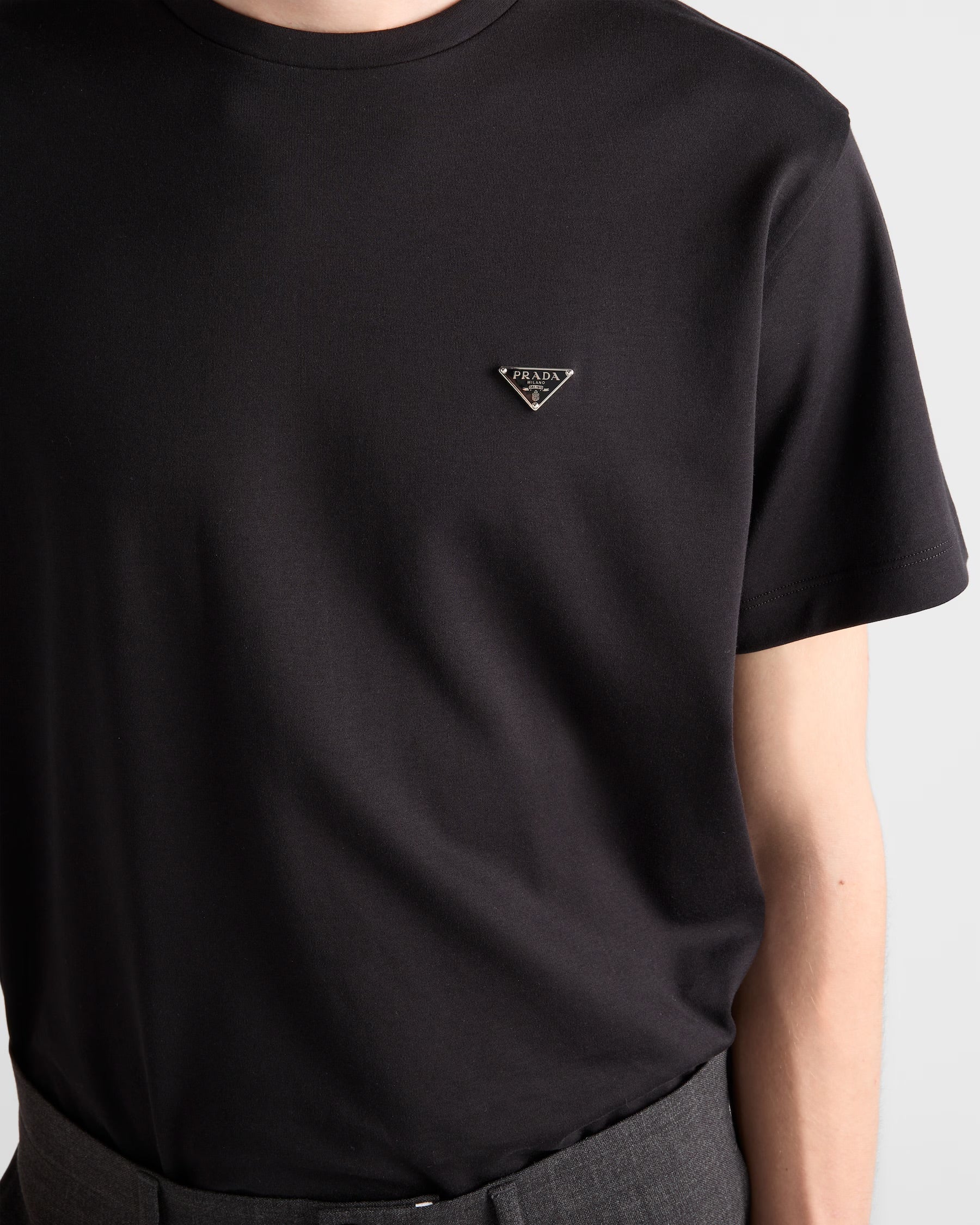 Black T-shirt with Metal Triangle Logo