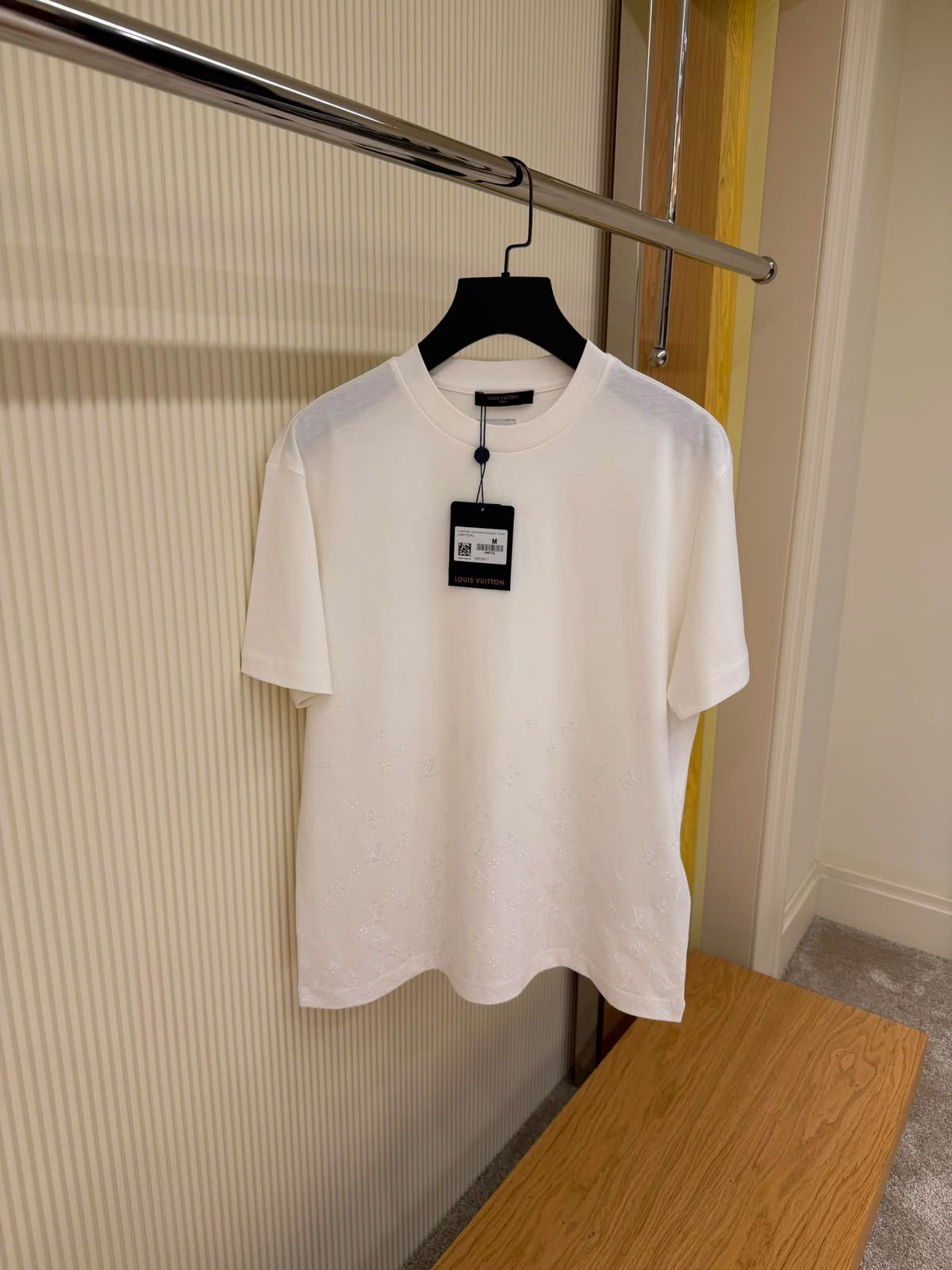 Flock Print Monogram Gradient White T-shirt