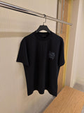 Black Cotton Printed Signature Motif T-shirt