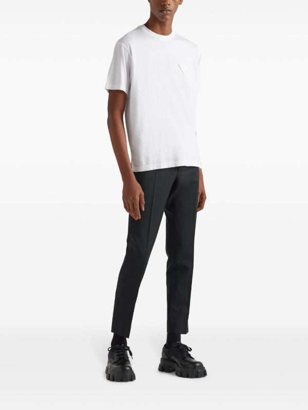 White Cotton Logo Patch T-shirt
