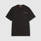 Printed Cotton Jersey Black T-shirt