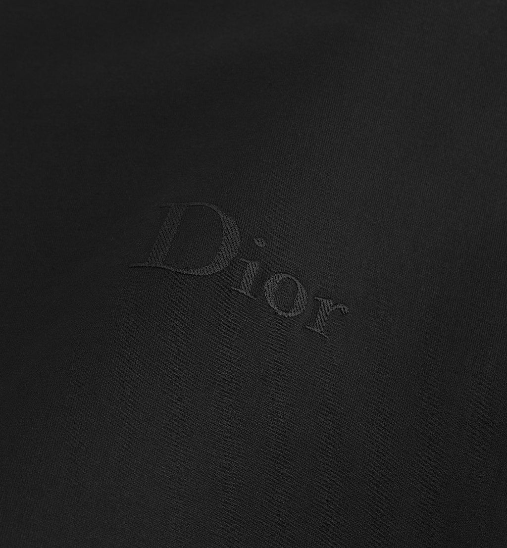 Relaxed fit Black T-shirt with Logo Embroidery