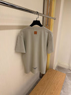 Beige Cotton T-shirt with L.V.M Embroidery