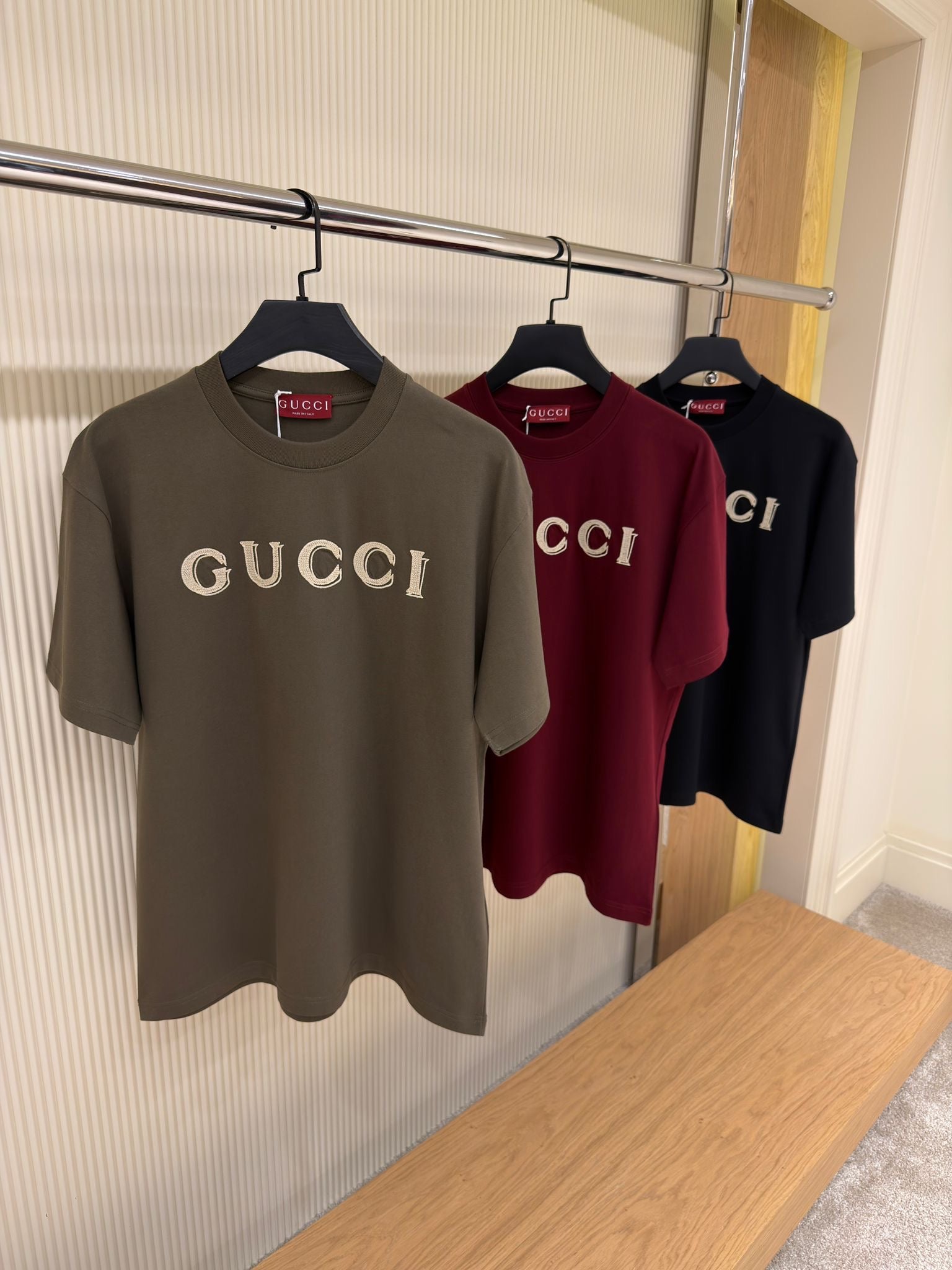 Burgundy Cotton Jersey T-shirt with Embroidery