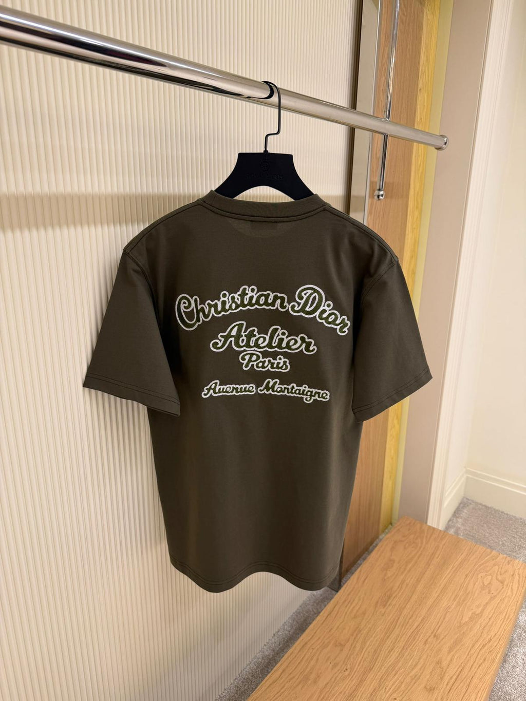 Khaki T-shirt with Logo and Pocket