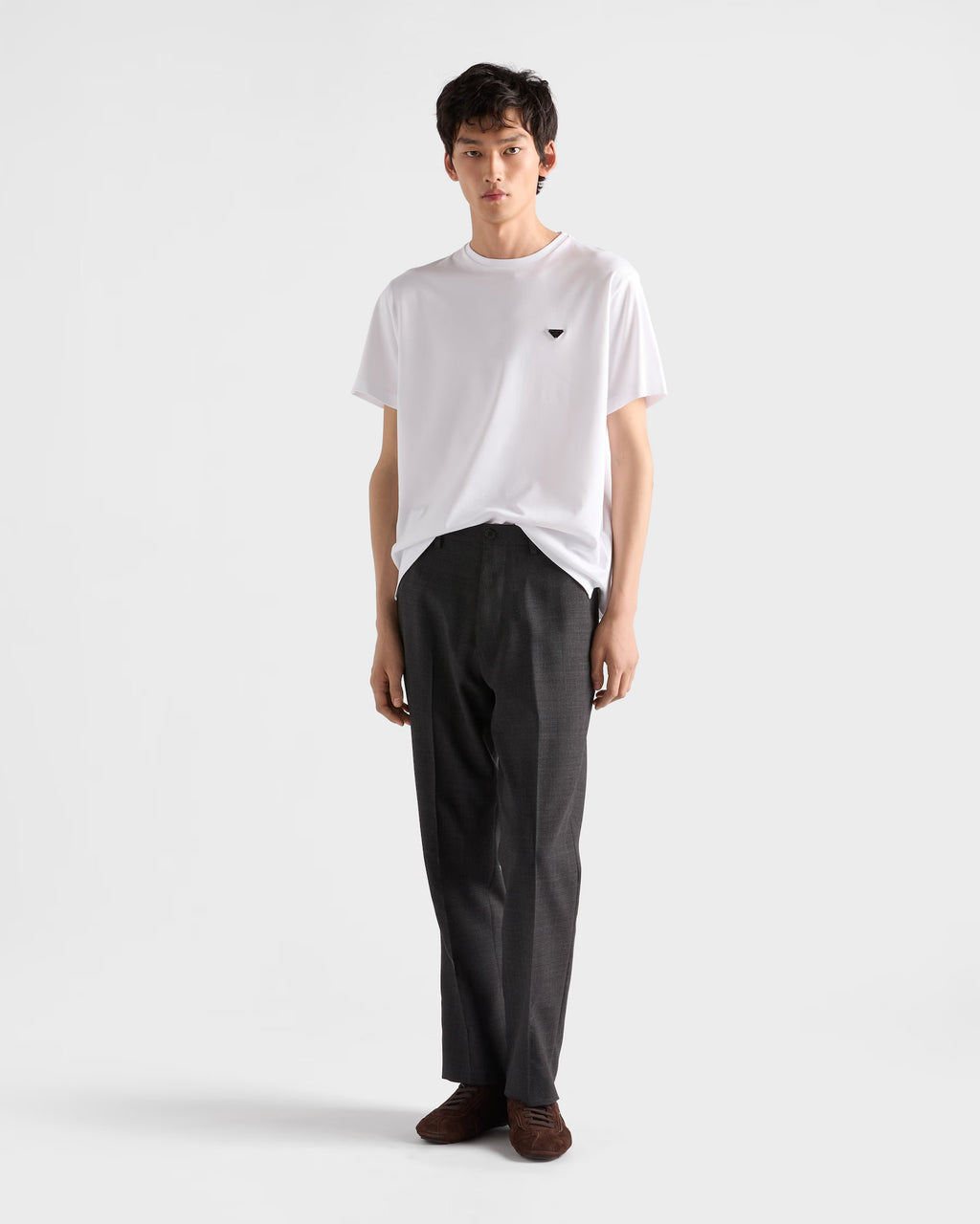 White T-shirt with Metal Triangle Logo