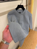 Navy Blue T-shirt with Ff Jacquard