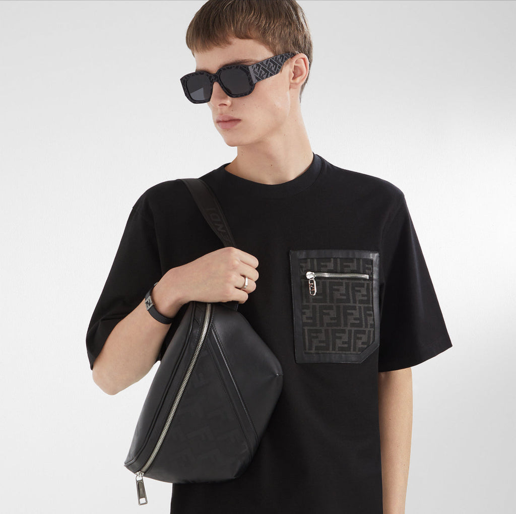Black Jersey Zip-Pocket T-shirt