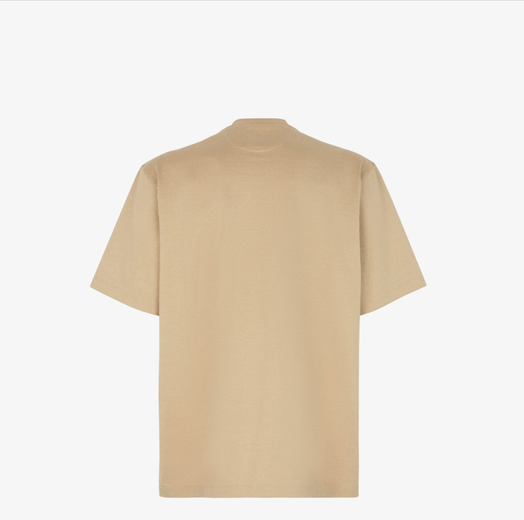 Beige Jersey Zip-Pocket T-shirt