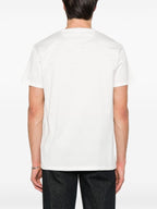 White T-shirt with Triple FF Embossed Embroidery