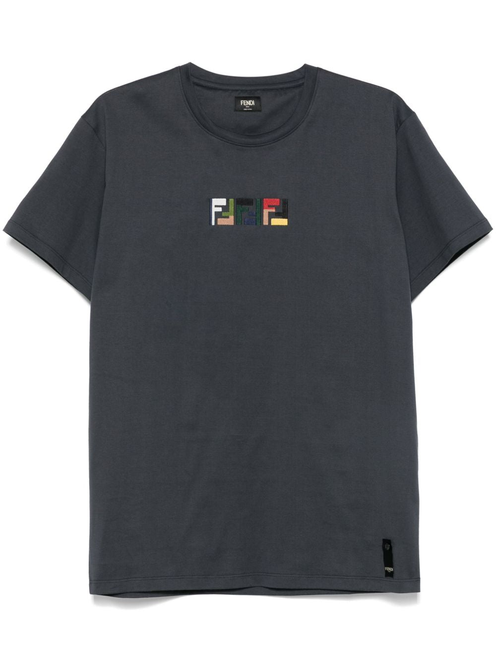 Dark Gray T-shirt with Triple FF Embossed Embroidery