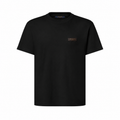 Gold-Stamped Leather Patch Black T-shirt