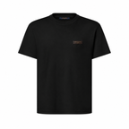 Gold-Stamped Leather Patch Black T-shirt