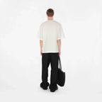 Rose Logo Embroidery White Cotton T-shirt