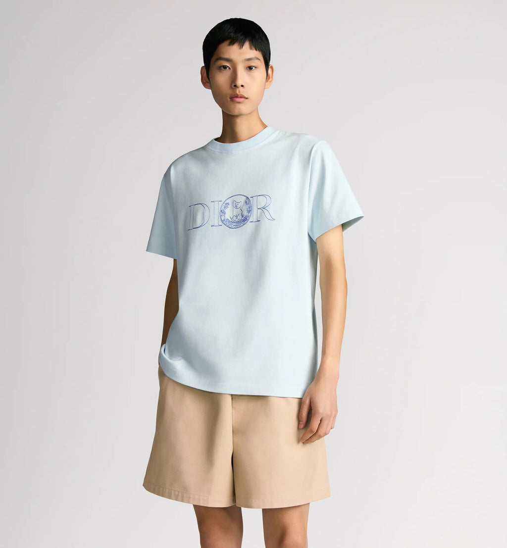 Hylton Nel Embroidered Blue T-shirt
