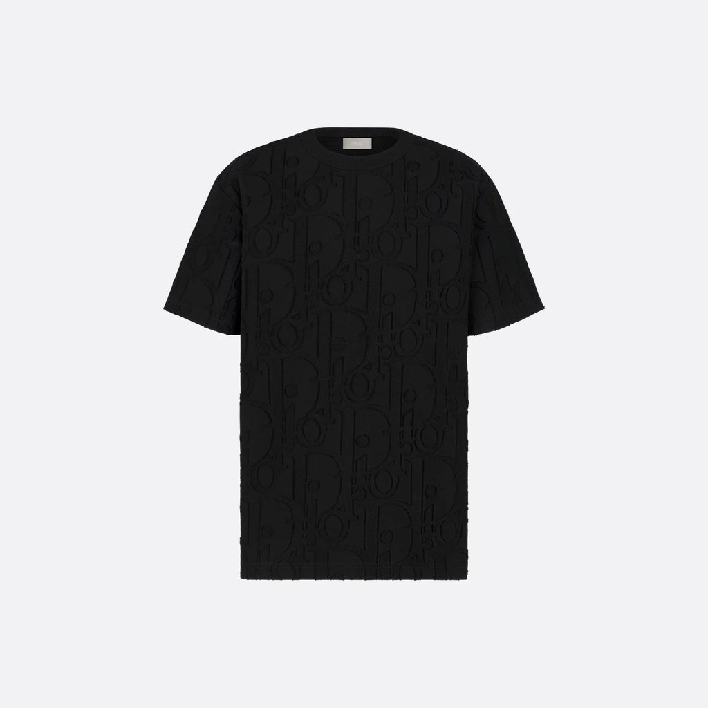 Allover Oblique fil coupé Black T-shirt