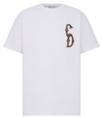 CD INTERLACED RELAXED FIT WHITE T-SHIRT
