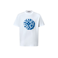 White Cotton T-shirt with Flower Print