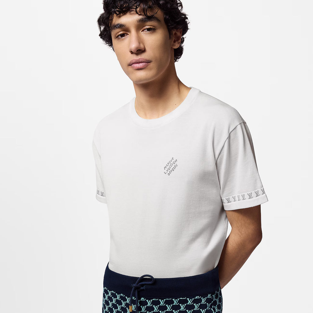 Signature Short-Sleeved Knitwear Milky White T-shirt