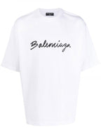 Brush Logo White Oversize T-shirt