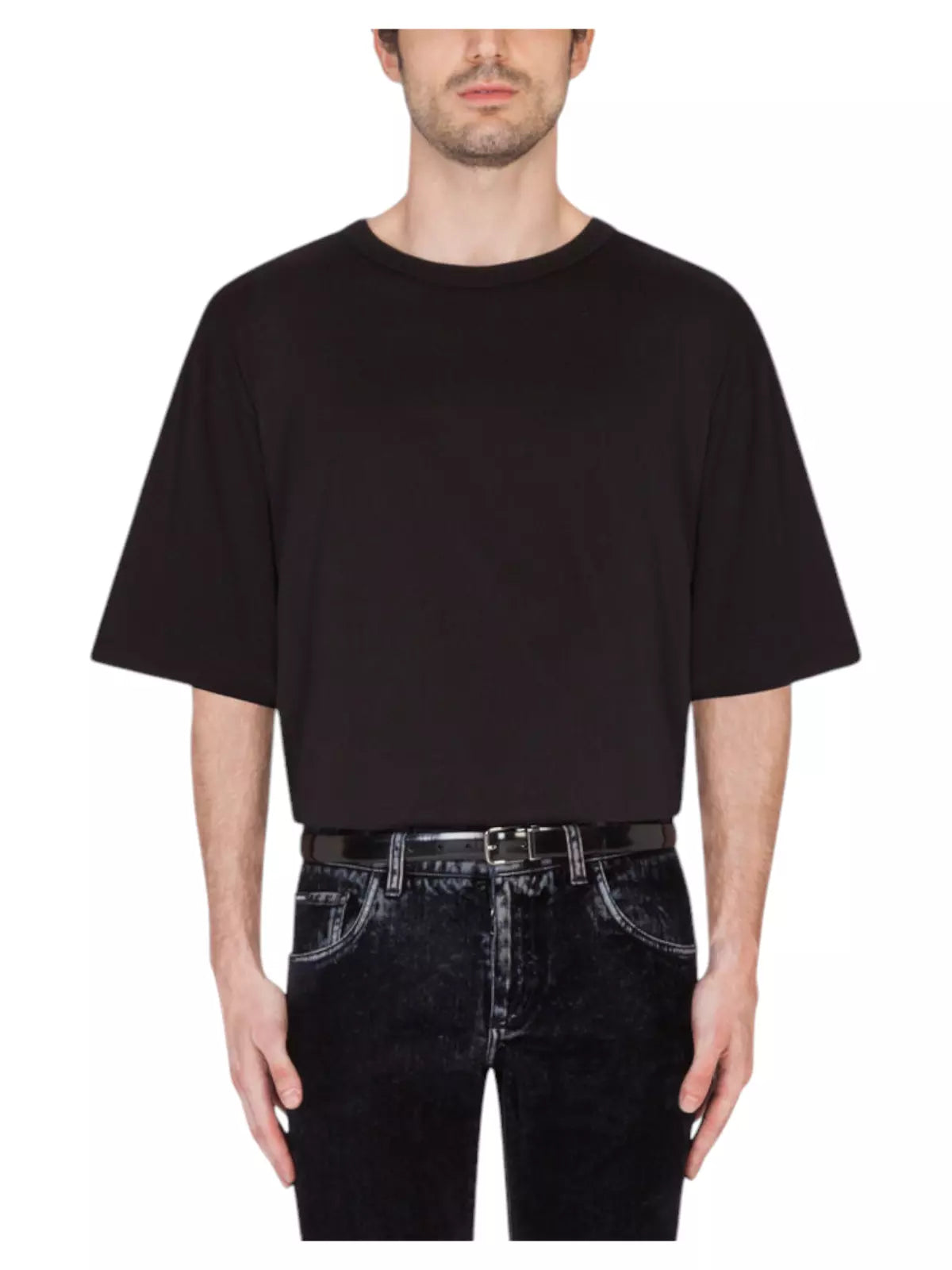 Embossed Crown Logo Black T-shirt